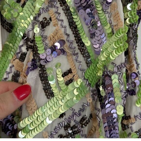 Veronica Beard NWT Cherie Dress Sequin Midi Halter In Violet Multi Size 2 - Picture 12 of 13